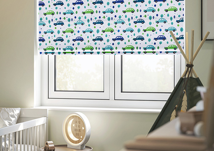Leafy Lane, Aqua - Twist&Fit Roman Blind - Image 5